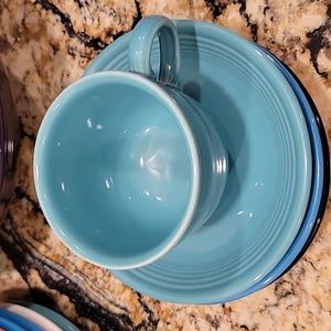 FIESTAWARE Turquoise Cup & Saucer - Fiesta Ware Tea Coffee